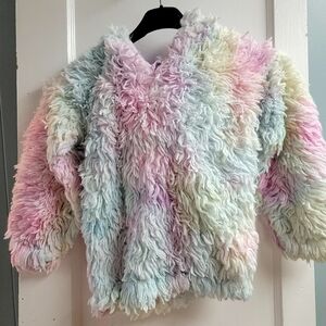 Deux Par Deux, Kid's Size 7, Rainbow print hoodie